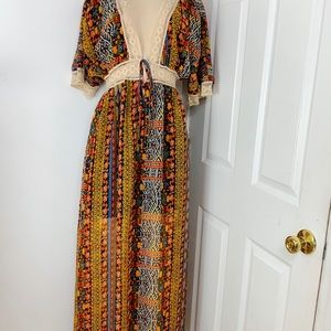 XTAREN woman’s Maxi Dress  Multicolor A line SZ L